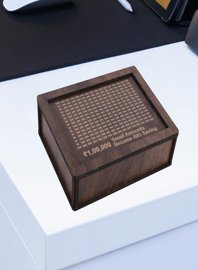 nexat Wooden Piggy Bank for Kids & Adults, Coin Box with Carved Design, Savings Box, Mini Bank, Donation Box, Smart Money Box, Wooden Coin Box, Money Saver, Piggy Bank with Numbers (11) - Image 5